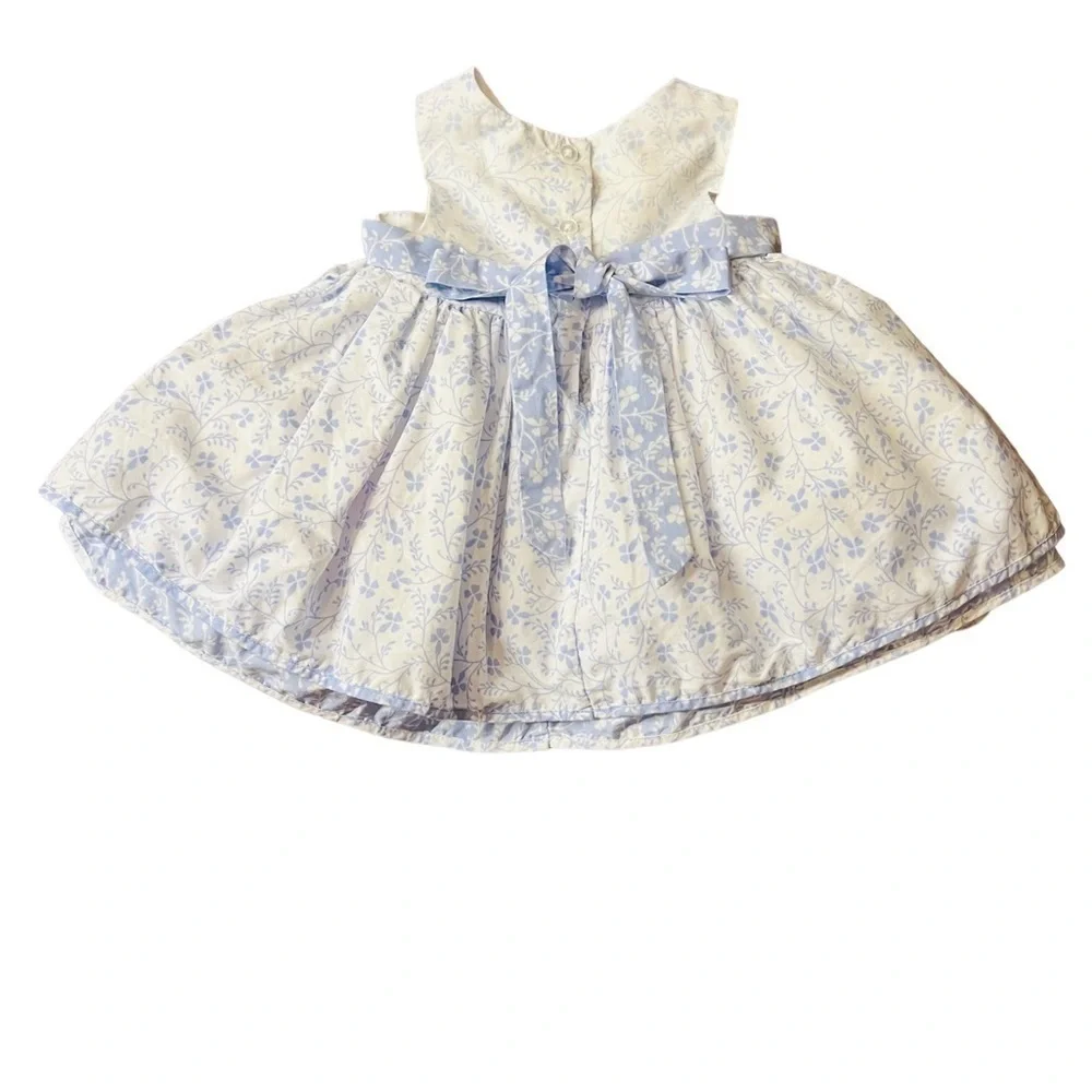 LAURA ASHLEY LONDON BABY GIRL  SLEEVELESS FLORAL DRESS SIZE 6-9 MONTHS